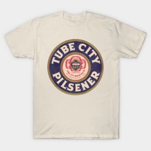 Tube City Pilsener Beer Retro Defunct Breweriana T-Shirt